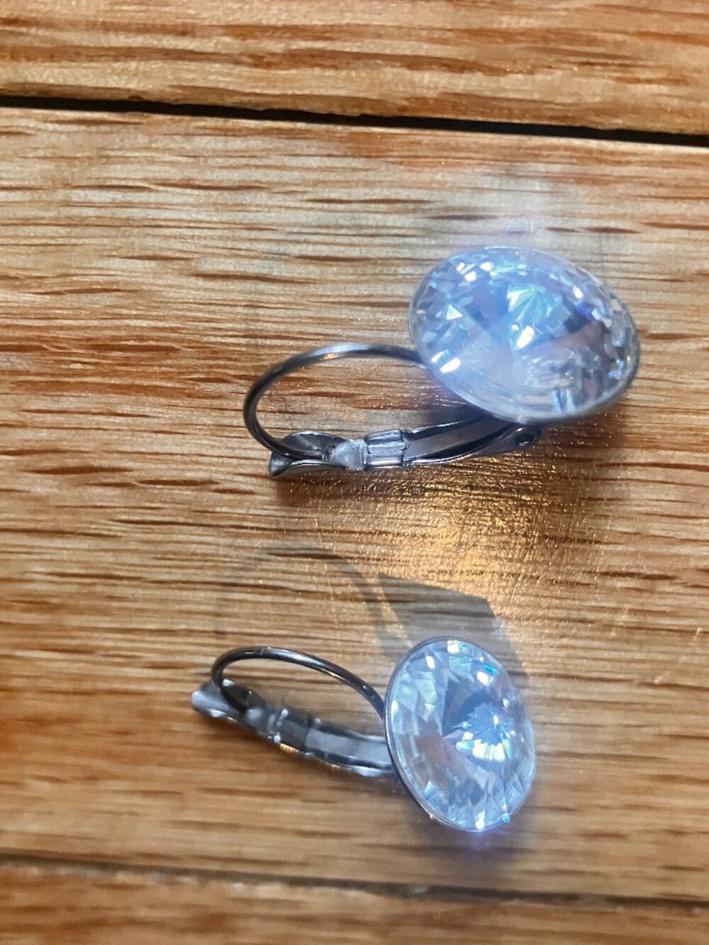 Rhinestone Drop Lever Earrings